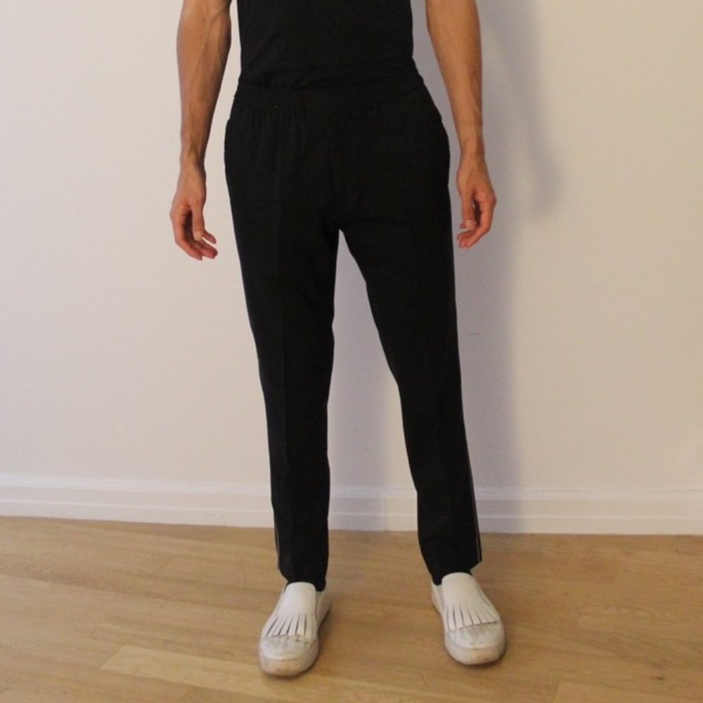 MSGM Men’s Elastic Waist Wool Trousers